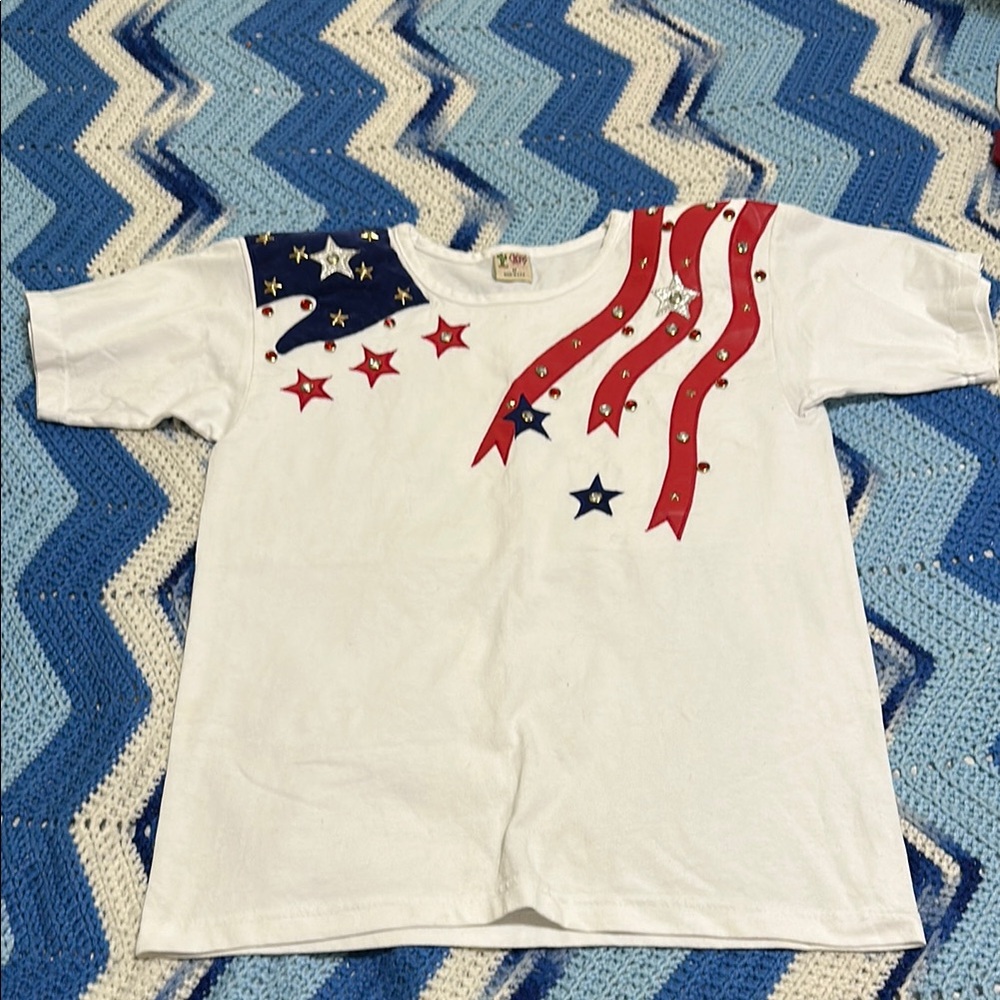 Patriotic vintage women’s  T-Shirt - Red, White, and Blue